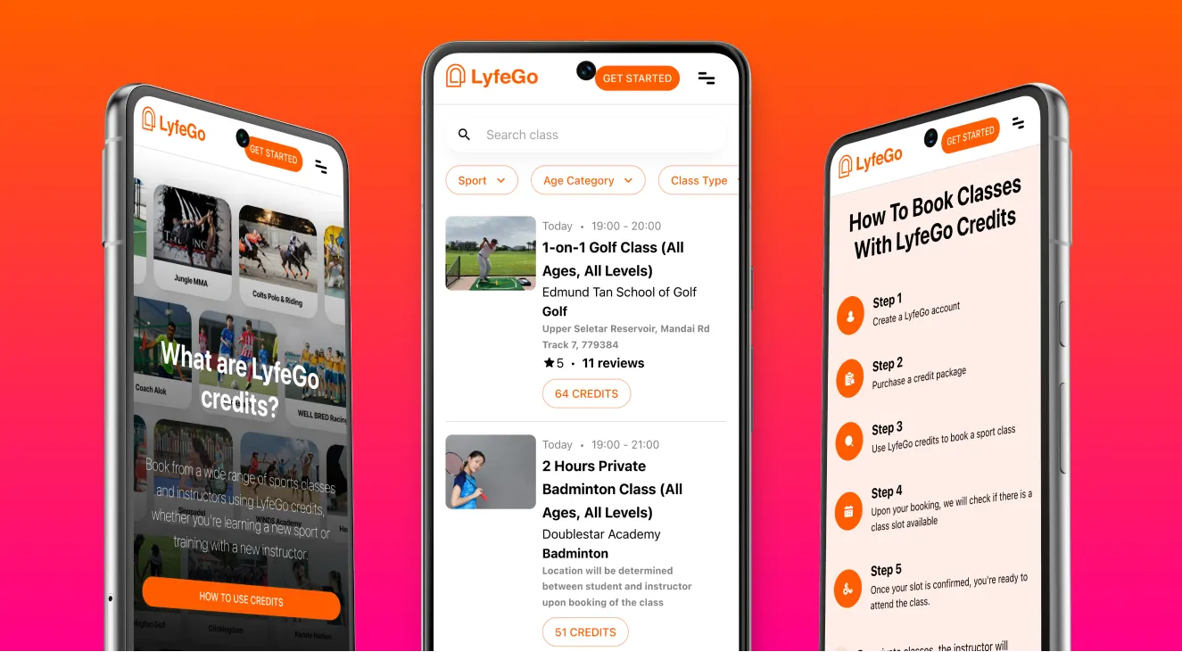 LyfeGo: A ClassPass-style booking marketplace for 20+ sports